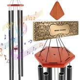 Wind Chimes for Outside, 60 in, Deep Tone Wind Chimes with 6 Tubes, Unique Large Memorial Wind Chimes for Anniversary, Amazing Outdoor Decor for Your Patio, Porch, Garden and Backyard, Black